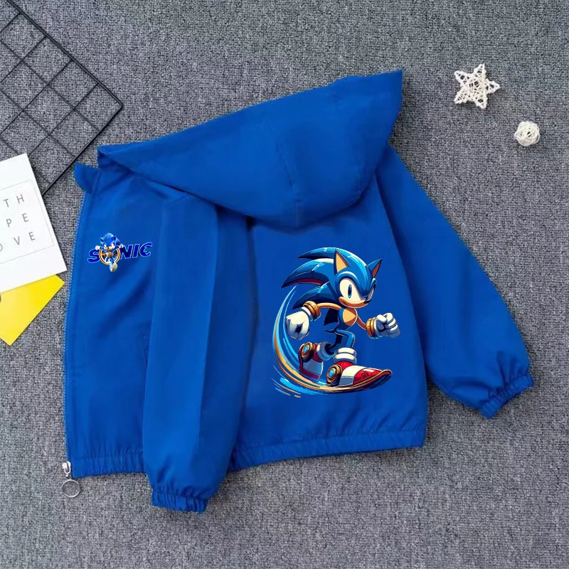 سونيكس الفتيان سترة الكرتون ربيع الخريف يندبروف معطف أزياء الاطفال الفتيات السترات أنيمي طباعة الشارع الشهير الملابس هدايا عيد الميلاد