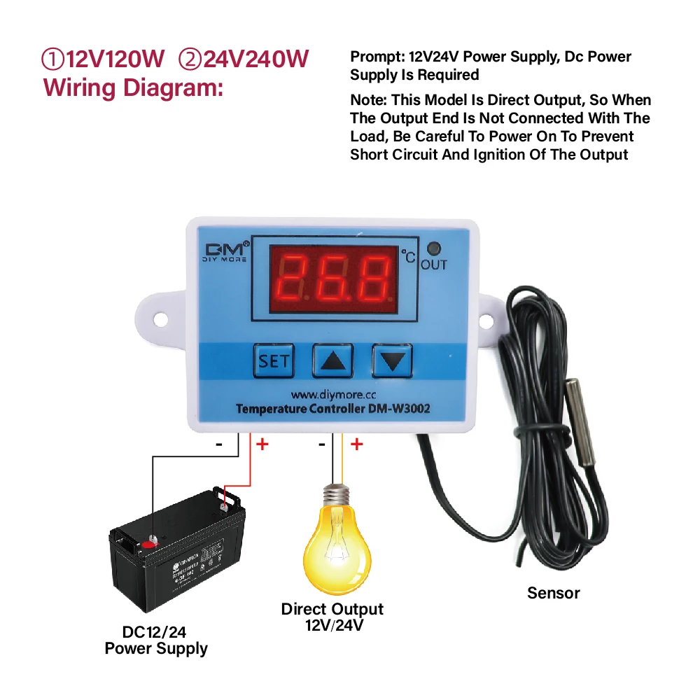 W3001 W3002 Digital Control Temperature Microcomputer Thermostat Switch Thermometer New Thermoregulator DC12/24 AC110-220V