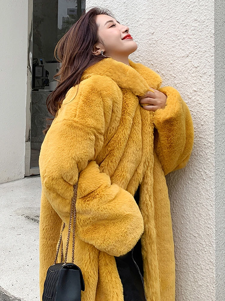 2024 New Winter Hooded Women Faux Fur Coat Ladies Thick Warm Long Fur Jacket Soft Tedy Female Loose Faux Fur Coats Outwear Parka