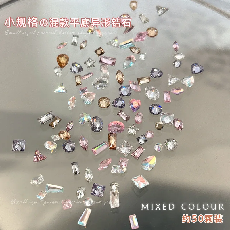 New Mini Flat Bottom Inverted Zircon Nail Accessories Sparkle Small Horse Eye Diamond Transparent White Champagne Alien Diamond