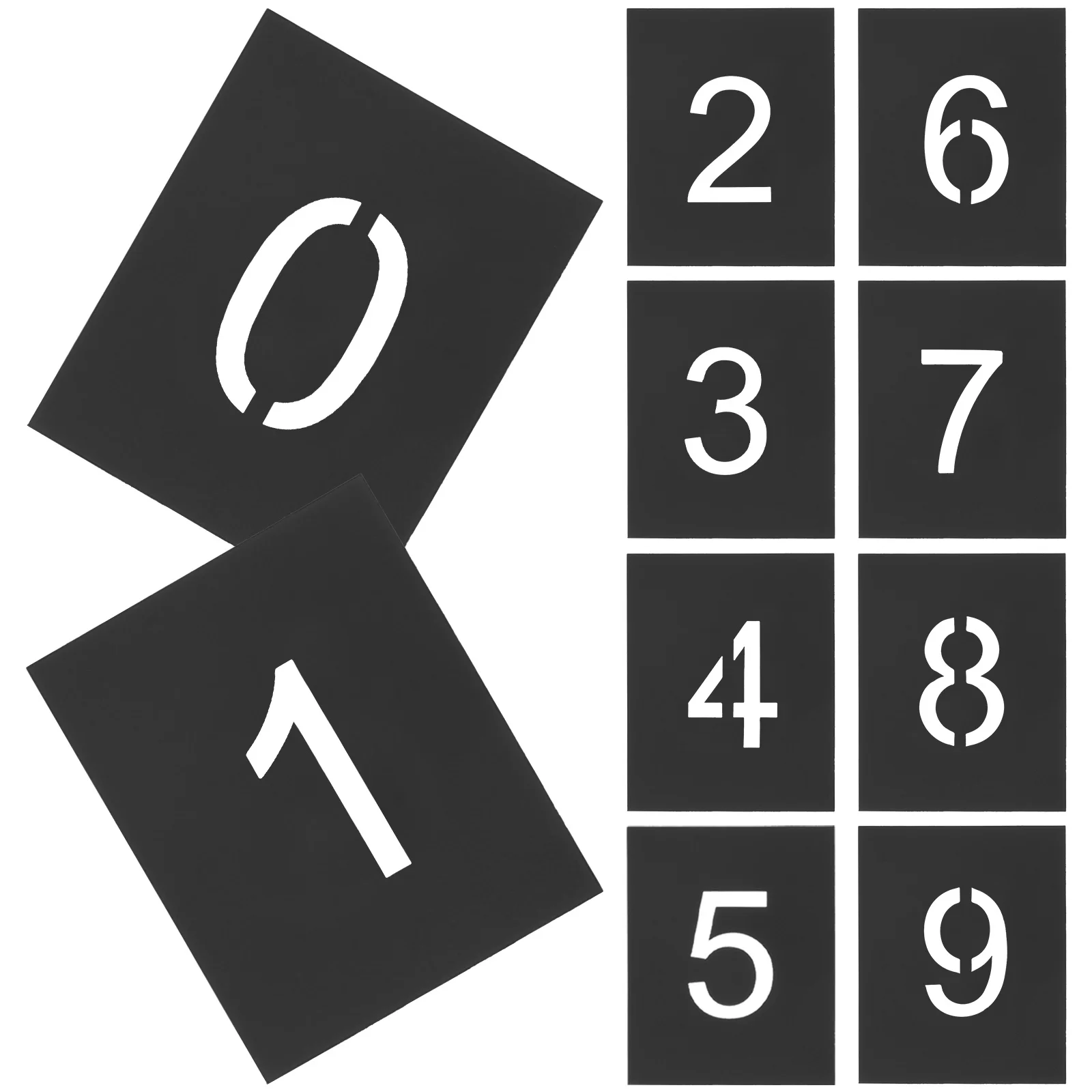 10 個の多機能数字ステンシル 大きな中空デザイン 耐久性があり、再利用可能 スプレーペイント DIY 工芸品 ホームデコレーション用