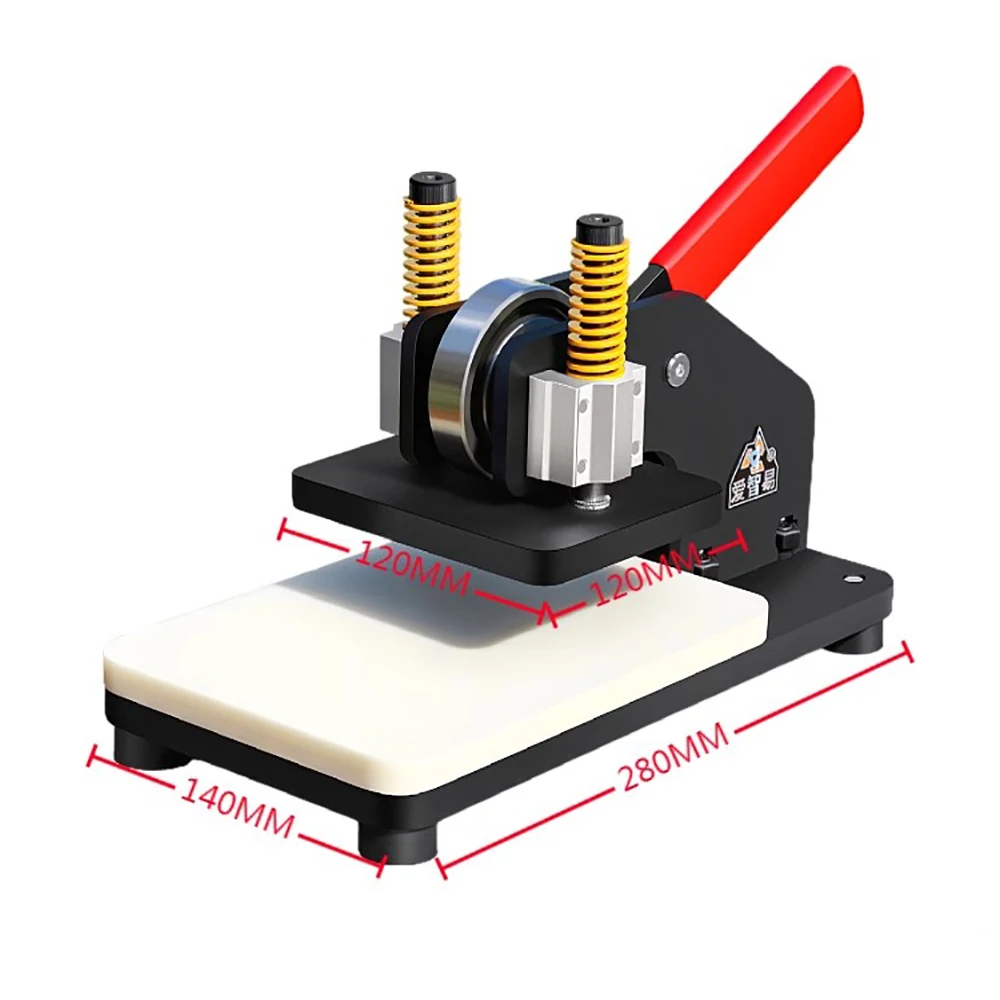 Knife Mold Stamper Cutter 120x120MM Max Force 1T DIY Leathercraft Tools Manual Leather Die-Cutting Machine Small Press Machine