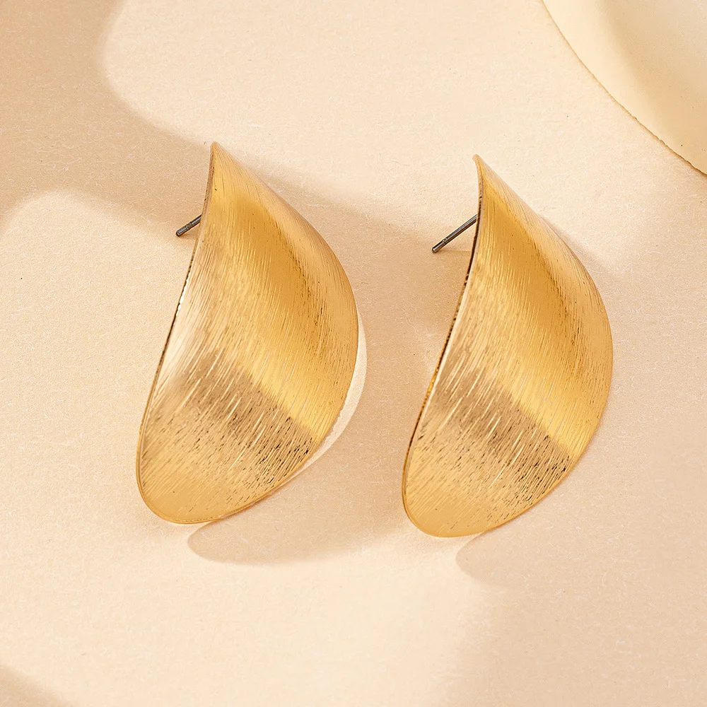 أقراط معدنية هندسية للنساء بسيطة موضة الأذن مجوهرات اكسسوارات رائجة البيع هدية حفلة 2025 نمط جديد #4