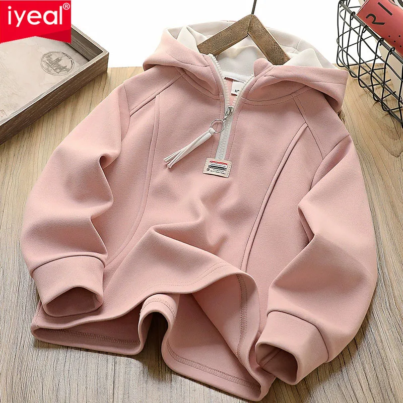 IYEAL Boys' Hooded Sweatshirt Spring New Style Children's Clothing Children's Hooded Top Boys' Long Sleeved Casual Sweatshirt