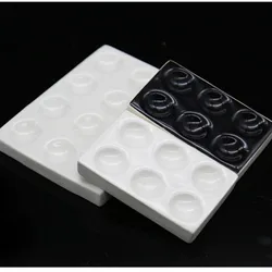 White 2/6/12 Holes Laboratory Porcelain Spotting Tile Reaction Plate Apothecary black
