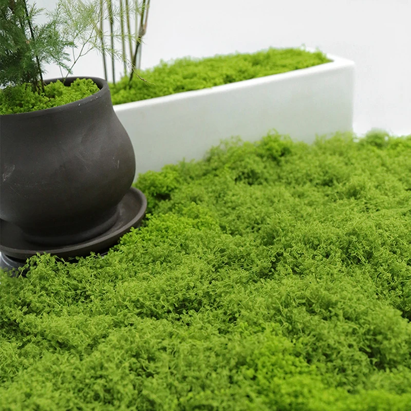 1PC DIY Artificial Fresh Green Moss Lawn Micro Landscape Silk Moss Wedding Centerpieces Garden Terrariums Decoration Fake Moss