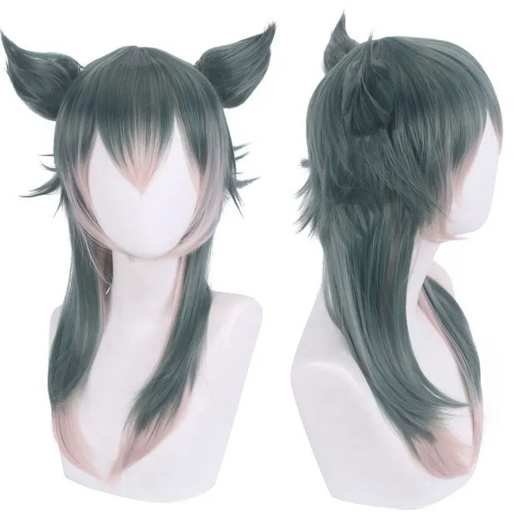 Synthetic Anime Cosplay Wig Gray Bunny Style Inspired Spring Look Short Layered Costume Hair for Party Carnival