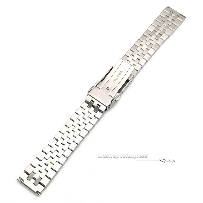 Screw Metal Watch Band 20mm 22mm 24mm 316 Stainless Steel Strap for Jubilee Universal Replacement Wristband Solid Buckle Luxury