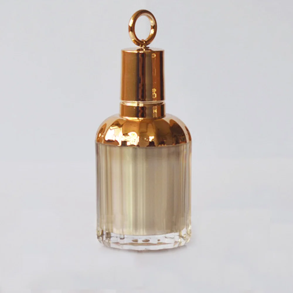 10ml capacity birdcage shape gold color acrylic material nail polish bottle with brush and cap