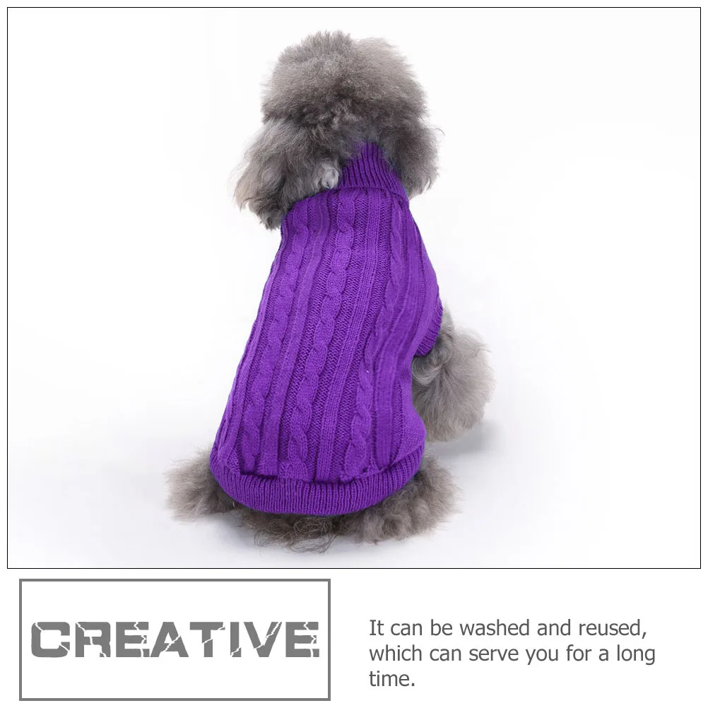 

1Pcs Adorable Dog Sweater Knitted Winter Wear Warm Solid Color Pet Outfit Fashionable Cozy Puppy Clothes Reusable Design