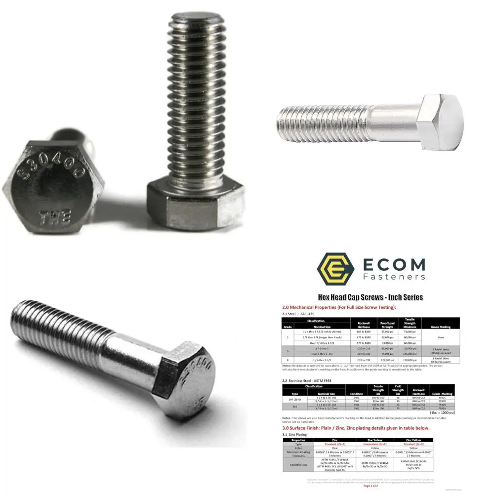 stainless-steel-hex-cap-screws-18-8-grade-5-8-11-coarse-thread-fully-threaded-1-inch-length-pack-of-25