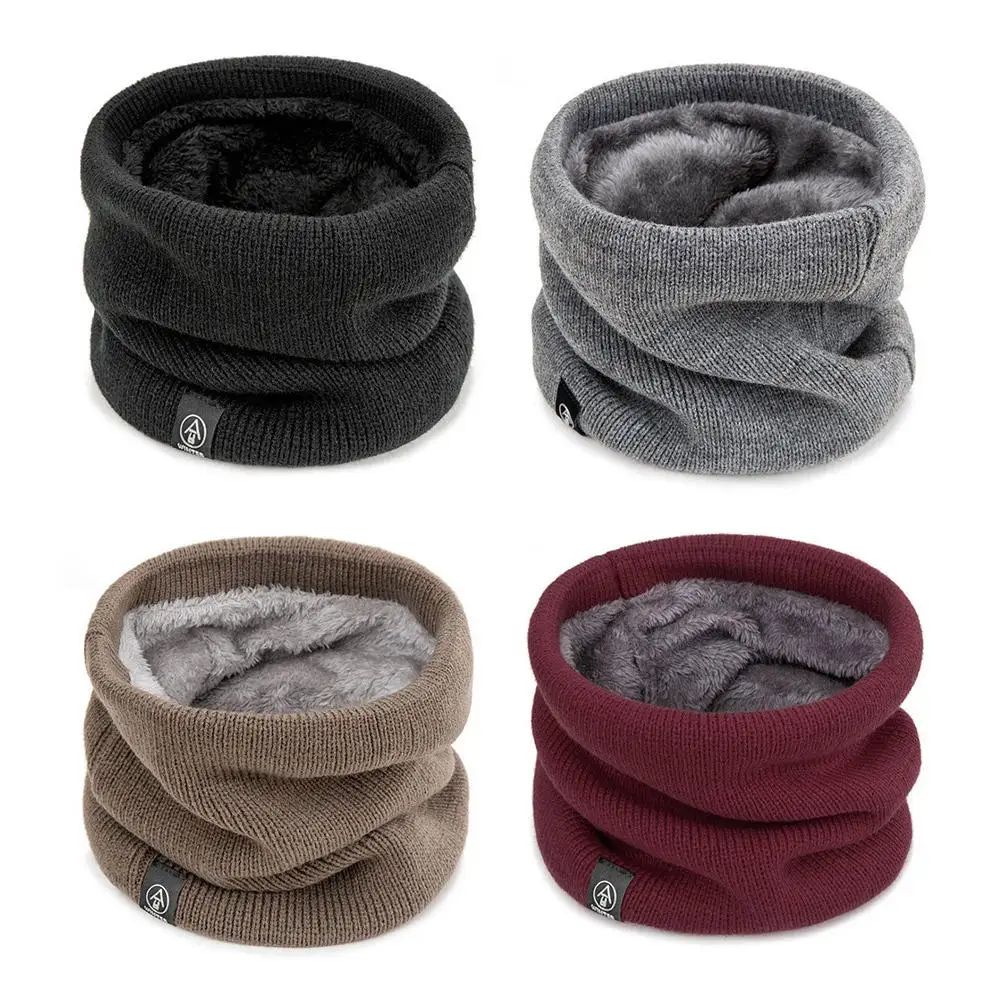 New Fashion Women Knitted Scarf Solid Cashmer Like Winter Snood Scarves Lady Warm Wool Fur Thick Unisex Men Neck Scarfs