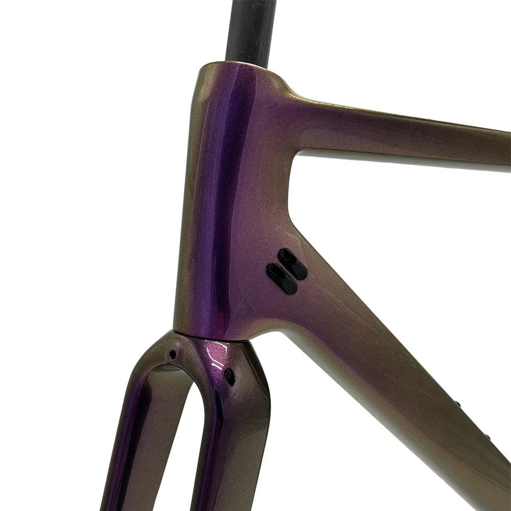 GT30 Carbon Gravel Frame Chameleon Paint Flat Mount Disc Brake 700C*50C Threaded T47 Gravel Bicycle Frameset Road Bike