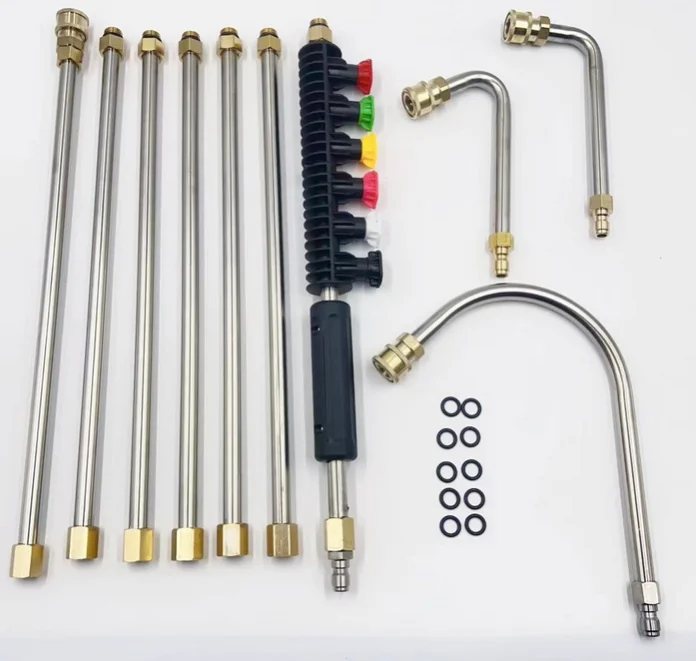 

Pressure cleaning extension rod with U-shaped bent rod 1/4 quick connection 4000PSI, total length 256cm, long-distance cleaning