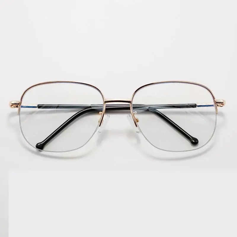 Große Halbrahmen-Lesebrille aus Metall und Titan mit Gleitsichtgläsern für Damen und Herren, Blaulichtfilter und UV-Schutz für Weitsichtigkeit – Detail 5