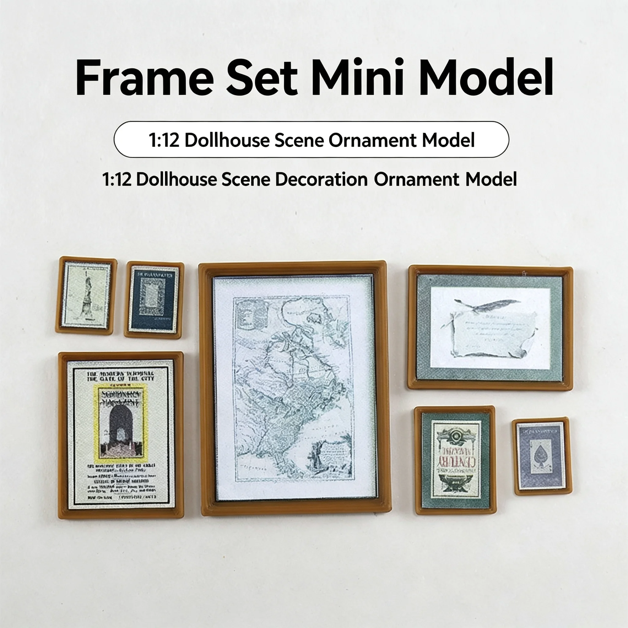 Miniature Simulation Mural, Dollhouse Wall Decor, Pocket Landscape Photo Frame Ornament