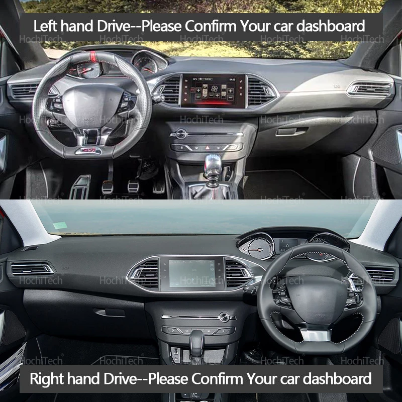 For Peugeot 308 II T9 308SW 308GTI 2014~2021 Leather Dashmat Dash Mat Cover Dashboard Pad Sunshade Carpet 2016 2018 Accessory