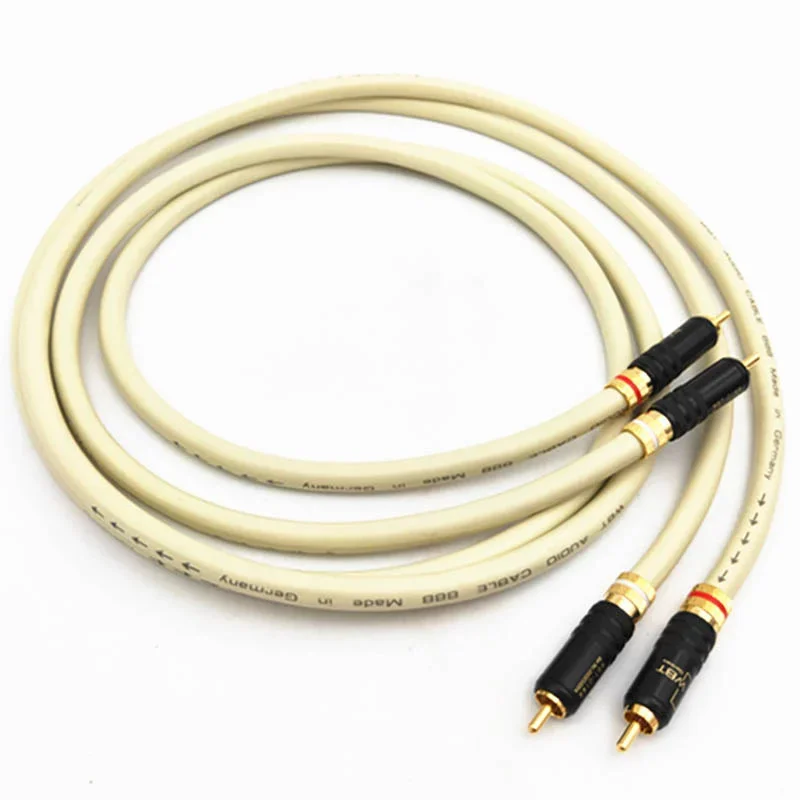 

Pair WBT HiFi Audio RCA Cable with Gold Plated Plug CD Video Amplifier Signal Line