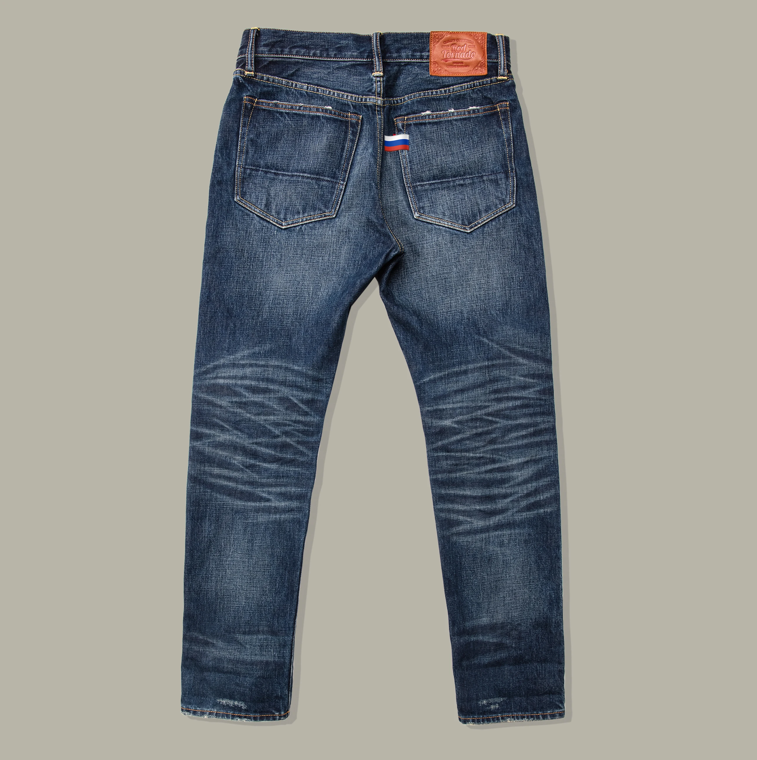 511XX-0009C Red Tornado Good Quality  Washed Slim Fitting Denim Pants 100% Cotton Heavy Thick Jean 16oz