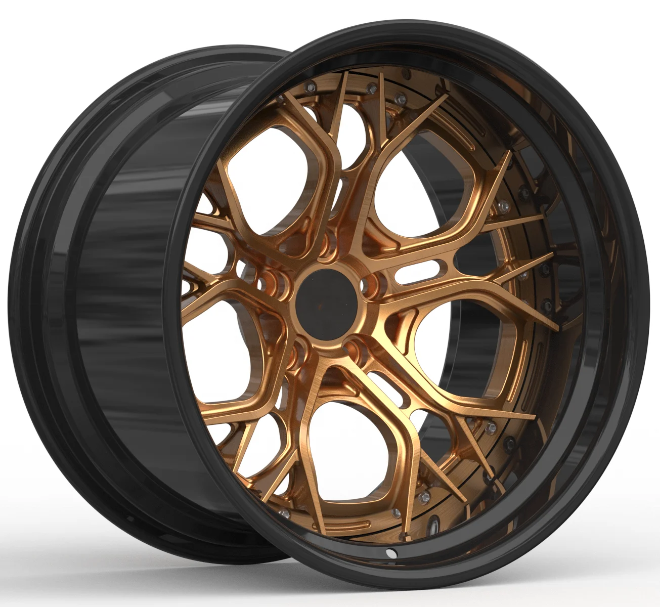 

Custom 5x1143 18 Inch 5 Holes Alloy 2 Piece Forged Deep Dish Hyper Black Passenger Car Wheels for Honda civic