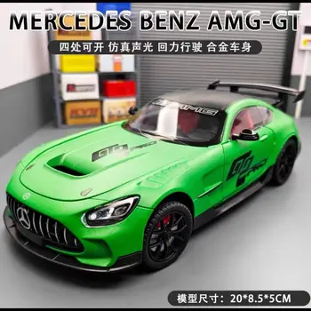 1:24 Mercedes-Benz AMG-GT Alloy Miniaturowy samochód odlewany z metalu Model samochodu w skali Dźwięk i światło Kolekcja zabawek dla dzieci Prezenty 6 best sales mini gt mercedes - №5