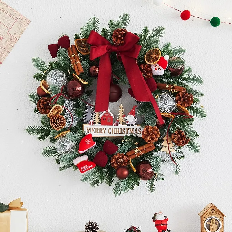 

ZOCO2025 новое рождественское украшение для гостиной, венок на дверь, подвесные подарки, настенная сцена, украшение, рождественский венок