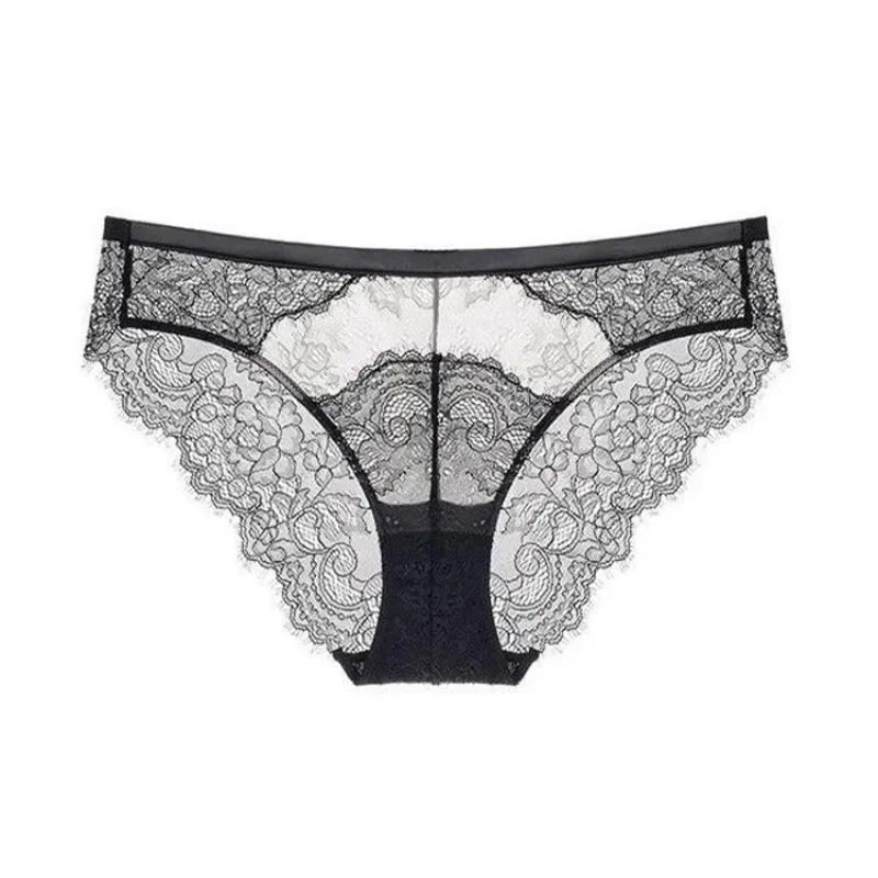 

Sexy Hollow Out Lace Underwear French Style Women Triangle Pants Intimates Pure Cotton Underwear Brief Female Midi Waist Panties