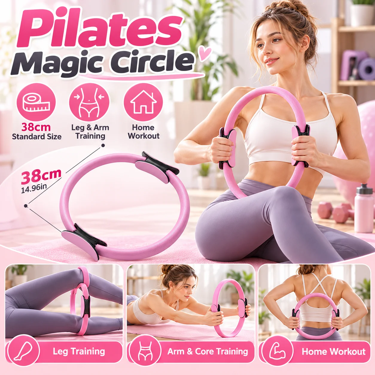 Pilates Circle Yoga Resistance Circle Magic Circle Fitness Equipment Sports Yoga Circle Beginner Fitness Beauty Back Thin Legs