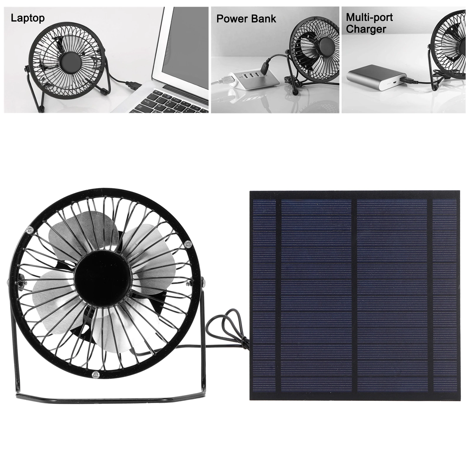 Solar Panel Powered Fan Portable Fan 5W  Solar Panel with Portable Cooling Fan Photovoltaic Solar Panel Set for Greenhouse