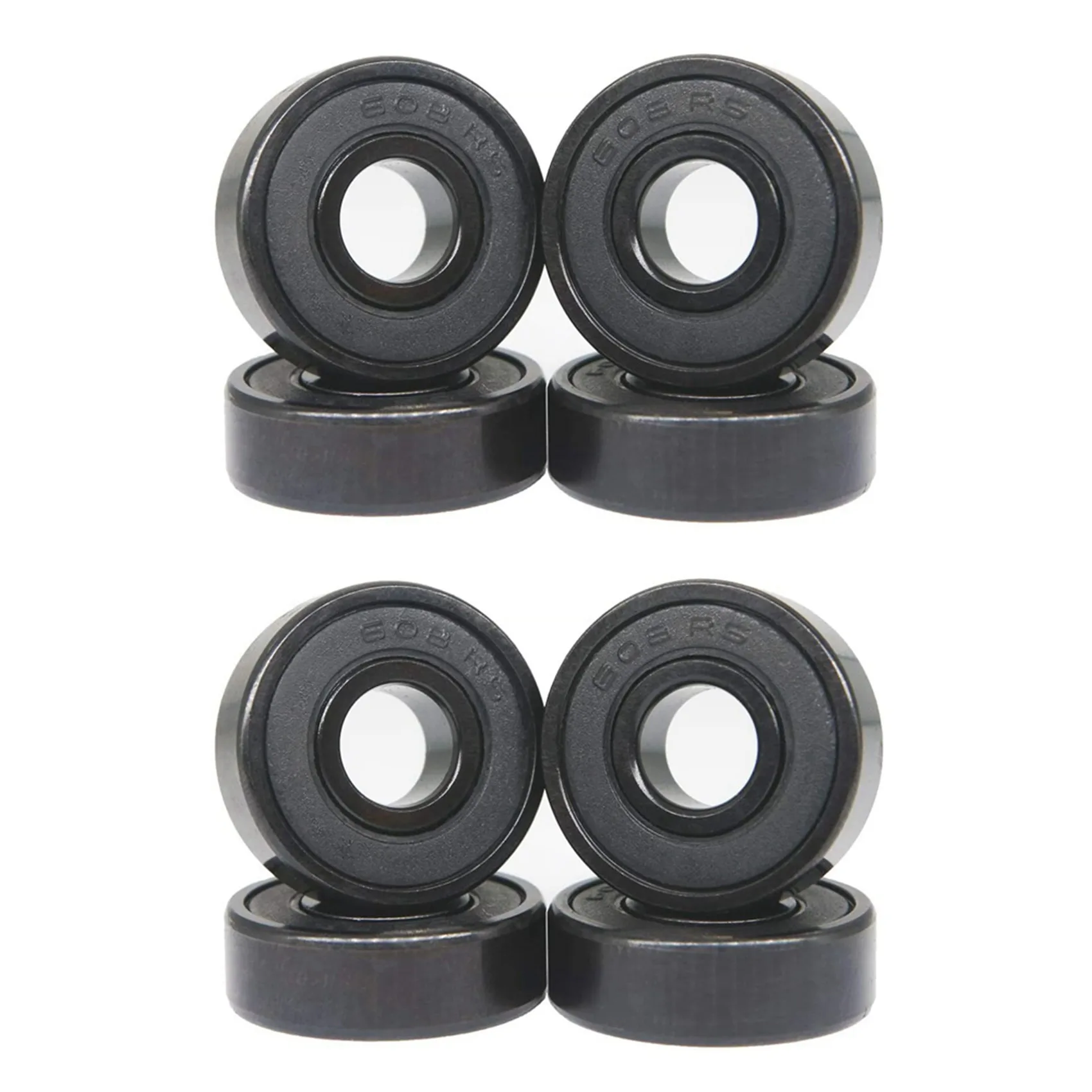 8X High-Speed 608RS Hybrid Black Ceramic Bearings Skateboard Bearings Ceramic Plastic Arc 608 Bearings