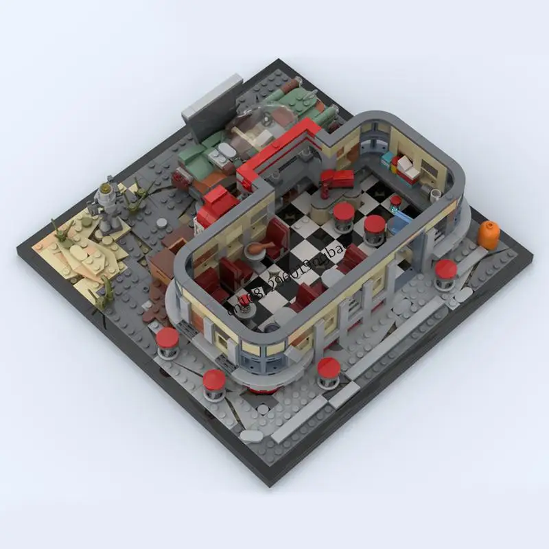 Nouveau 1492 pièces jeu série de films MOC modulaire Falloued Drumlin Diner modèle bricolage idées créatives ChildToy assemblage Puzzle cadeau d'anniversaire