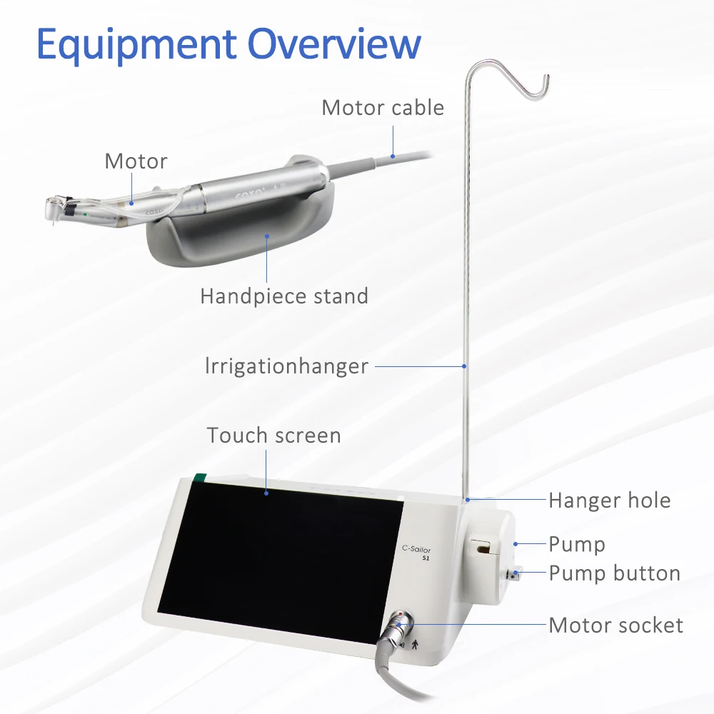 Mesin Implan Gigi Layar Sentuh, Perangkat Bedah Implan 2 in 1, Sistem C-SAILOR S1 dengan Layar LCD 7 Inci untuk COXO