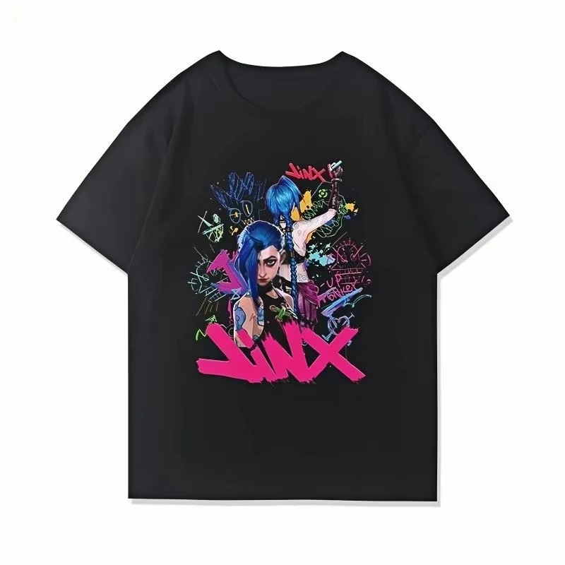 

Hot Sale Jinx Runaway Loli Cartoon Printed Cotton T-Shirt High Quality Casual Comfortable Loose Men's and Women's T-Shirts