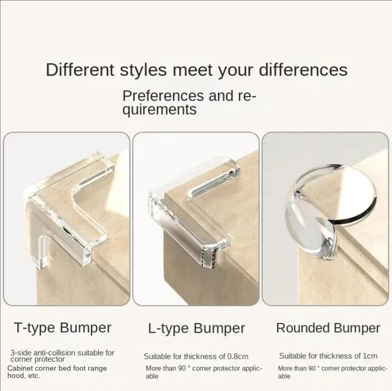 Baby Safety Silicone Table Corner Protector Furniture Edge Protection Cover Transparent Children Anti Collision Edge Guards