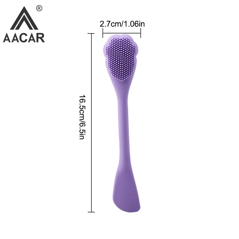Brosse de nettoyage du visage en Silicone à Double tête, épurateur de masque Facial, applicateur pour femmes, brosse de maquillage du visage, soins de la peau