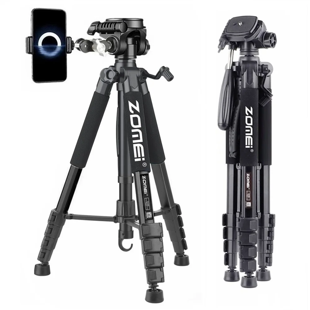 187cm/73in Tall Zomei Tripod Stand for Professional Camera Spotlight Telescope Binoculars 360° Rotatable Phone Holder for Video