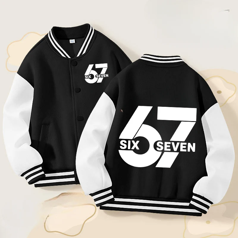 67 Six Seven Boy Baseball Jassen Herenkleding Cartoon Steal A Brainrot Herfst Winterjas Top Volwassen Trendy Cool Kleding Cadeau