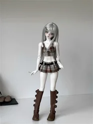 BJD 1/3 SD16 1/4 Toy Doll Short Skirt Set In Stock Elegant Cool Girls Brown Halter Dress Daily Dance Gift Belts Doll Accessories