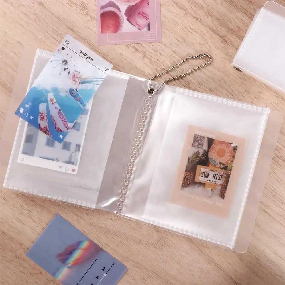 Fashion 2/3 inch Memory Gift Frosted cover Card Holder Photo Collection Key Chain Album Key Ring Bag Pendant Photo Album