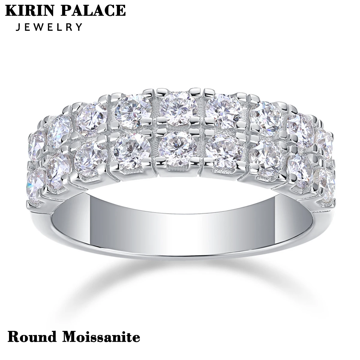 

Лидер продаж, ювелирные изделия, женское обручальное кольцо из стерлингового серебра 925 пробы, простое унисекс двухрядное кольцо с муассанитом