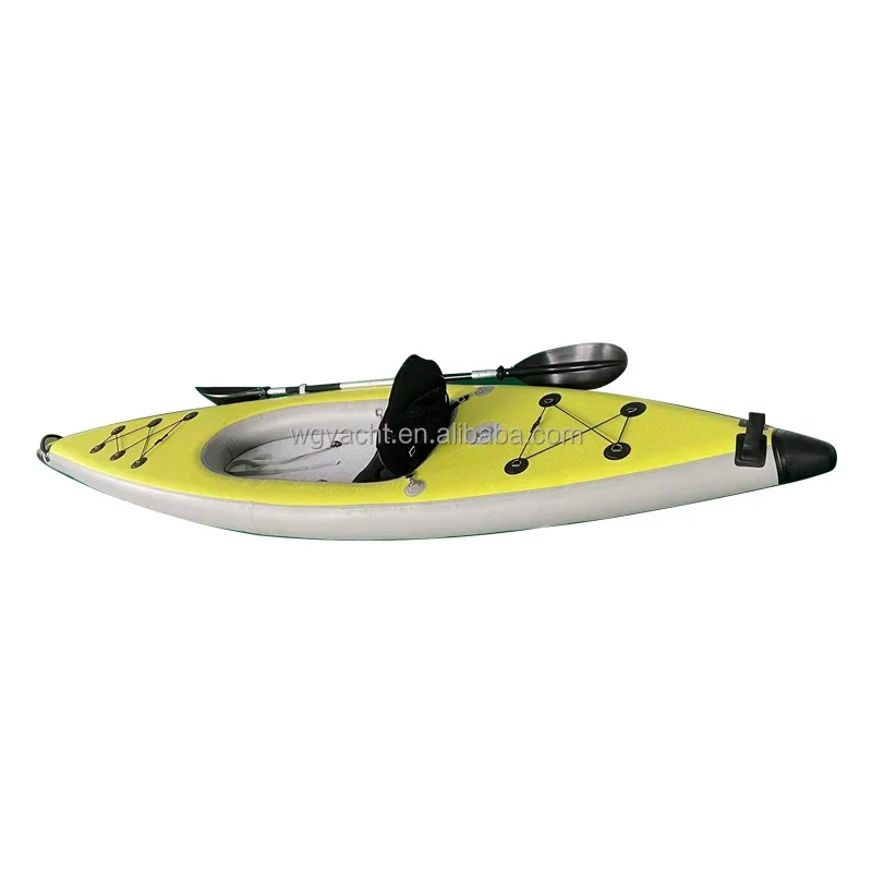 High quality new design inflatable foldable kayak drop stitch floor double chamber paddle board sit on  with seat