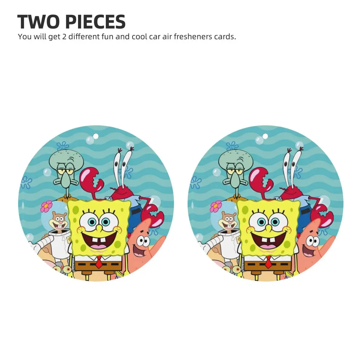 2pcs SpongeBobed Kids Cartoon  Air Freshener for Car with Lavender Fragrances Hanging Ornaments for Wardrobe Car Decor