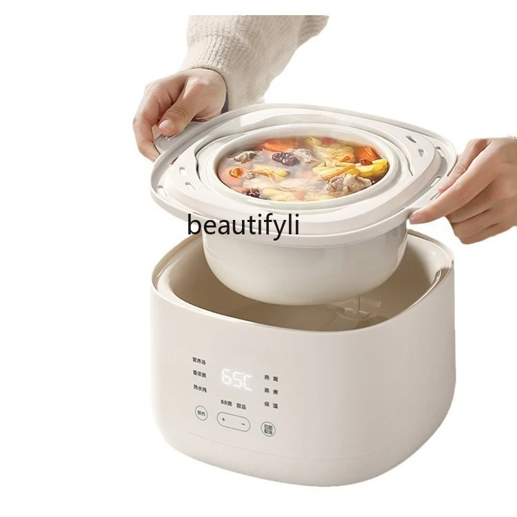 

Household appointment Timed ceramic sand soup, water-proof steamer, bird's nest electric stew cup to cook porridge
