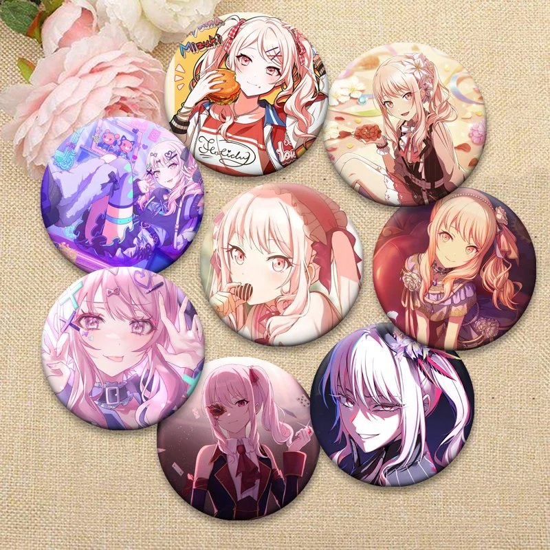 Anime Project SEKAI Pins,Akiyama Mizuki Cartoon Badge,Daily Stylish Ornament Brooches,Breastpin for Backpack Gifts Accessorys