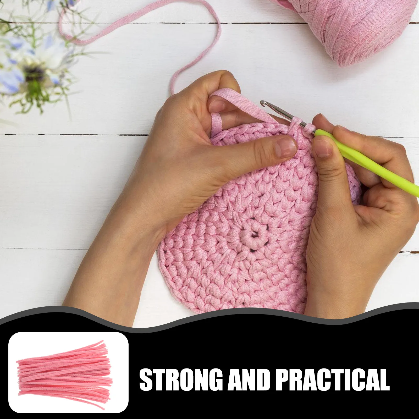 

200Pcs Chenille Stems Simple Colors Easy Bend Flexible Bar DIY Crafts Supplies for Kids Handmade Decoration Pipe Cleaner Art