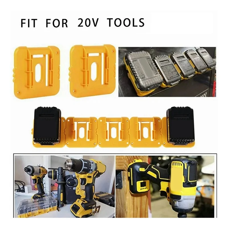 5Pcs For Dewalt 18V Battery Storage Rack Holder Case Battery Holder Wall Mount Tool Bracket Fixing Devices Easy To Use