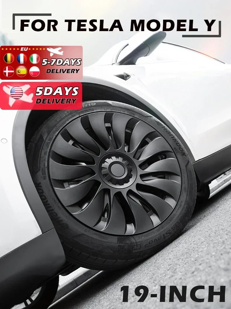 4 SZT. Osłony na koła do Tesla Model Y 19 cali Performance, zamienniki nakładek na felgi, pełne osłony na obręcze, akcesoria samochodowe 2020-2024 — zdjęcie 2