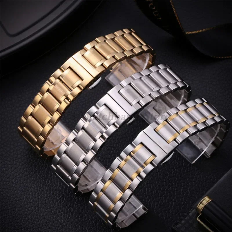 Curved End Strap Stainless Steel Watch Band 12 13 14 15 16 17 18mm 19mm 20mm 21mm 22mm 23mm 24mm Metal Staight End Bracelet