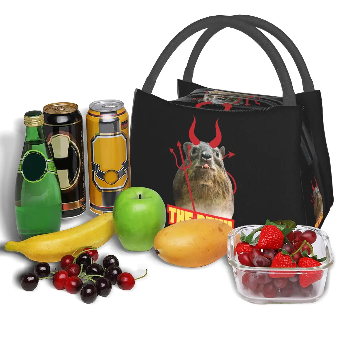 Bolsas de almuerzo Rock Hyrax Devil, caja Bento aislada, bolsa de almuerzo reutilizable, bolsas de Picnic, bolsa térmica más fresca para mujer y niña, trabajo