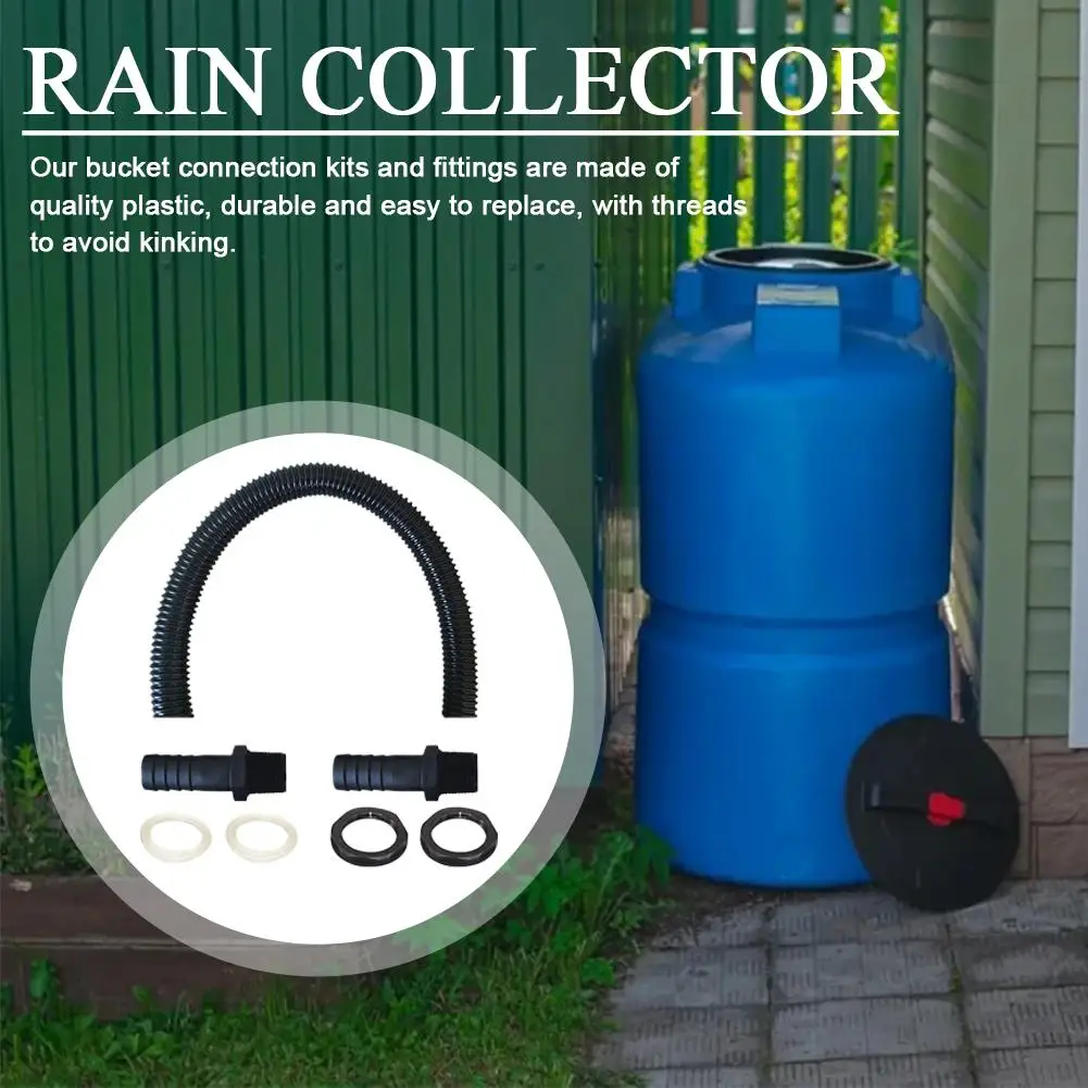 Rain Barrel Connection Hose With 2 Hose Nozzles For IBC Containers Tanks Buckets Connecting Easy To Replace B9F5